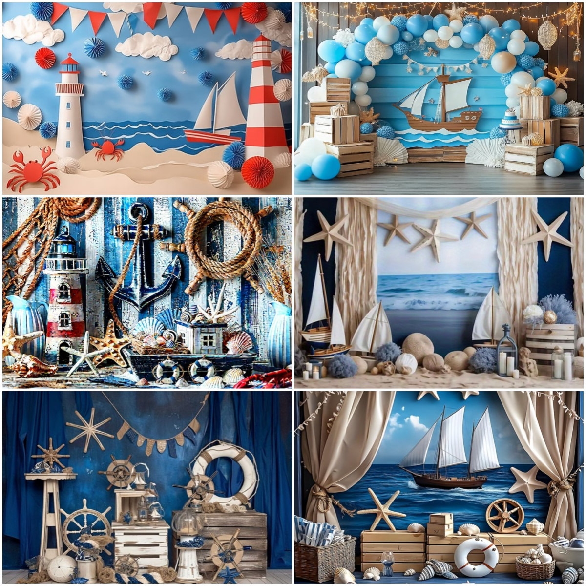 Photography Composition - Nautical Rudder Sailor Theme Decor Backdrop