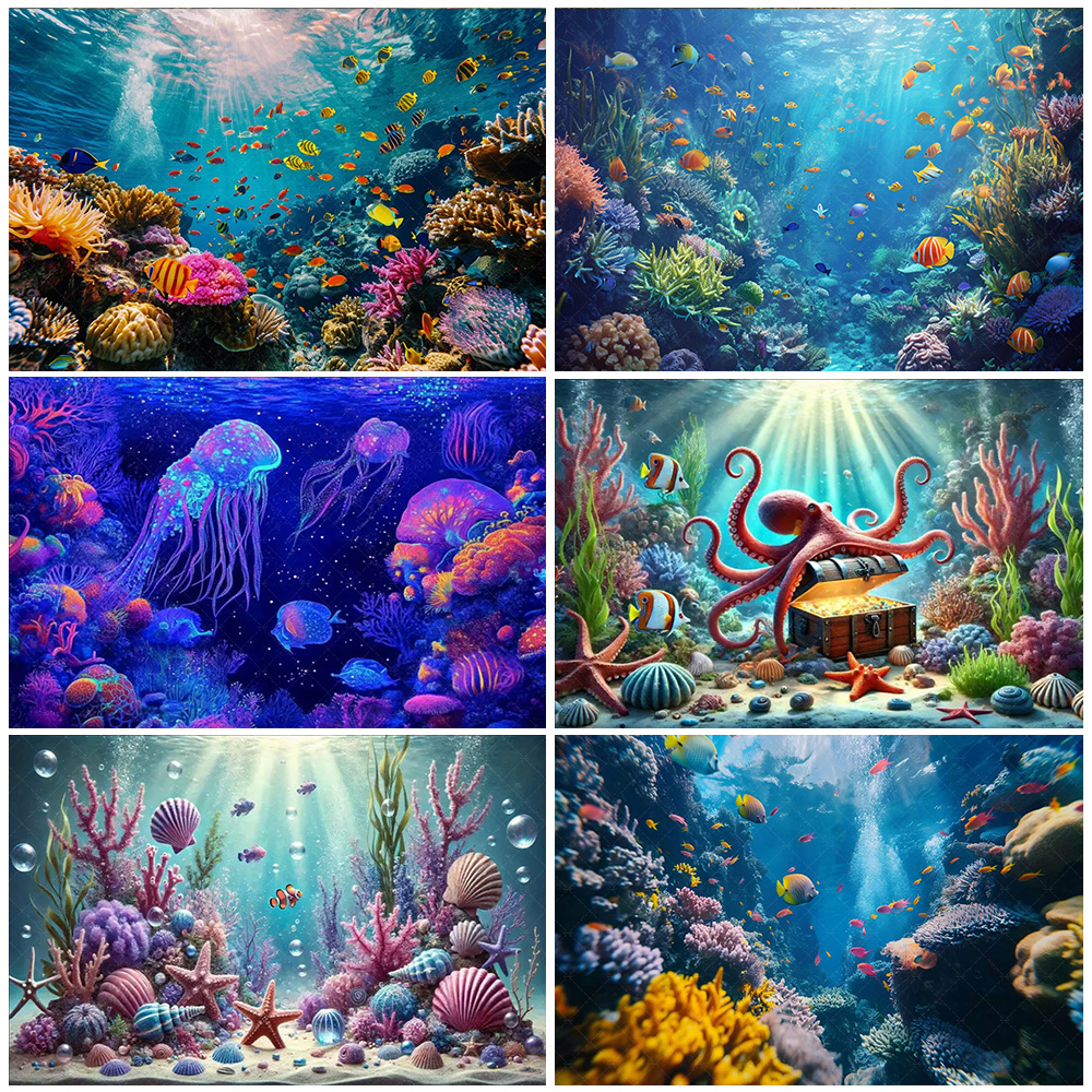 Photography Composition - Underwater World Party Decoration Backdrop Ocean