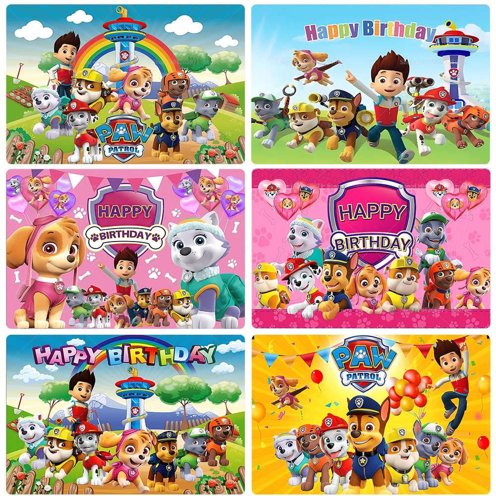 Photography Composition - Kids Birthday Studio Backdrop PAW Patrol