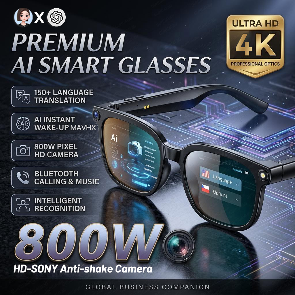 2026 4K 8MP Smart Glasses Men  - مراجعة Photography Japanese وسعره