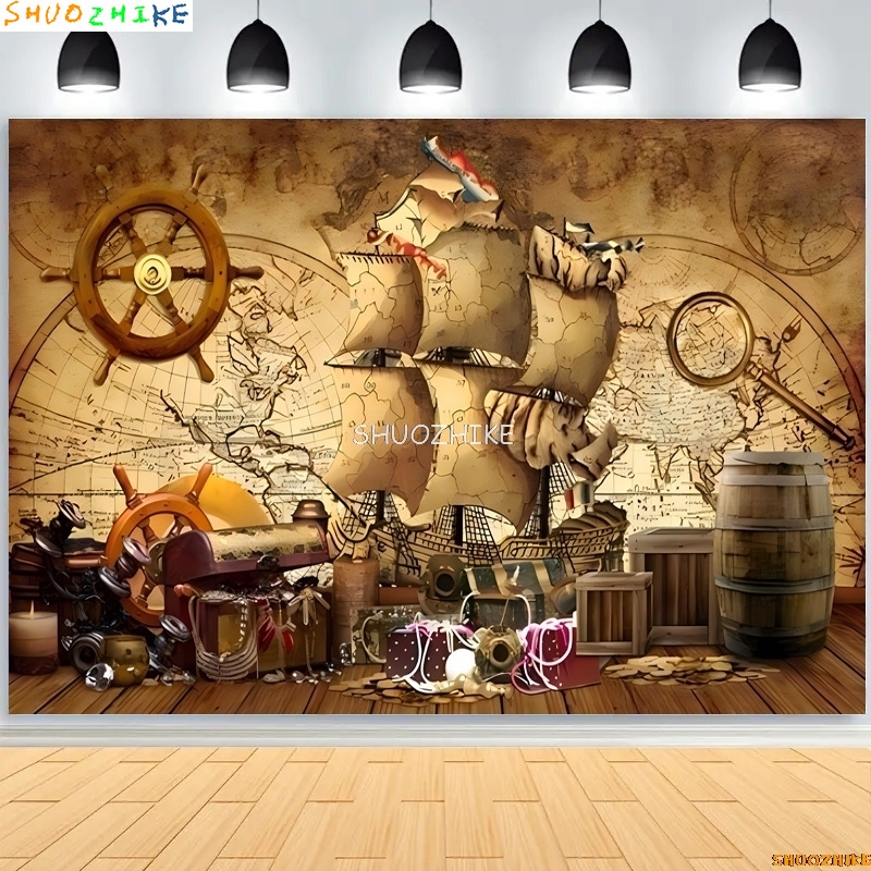 Retro Pirate Treasure Map Back - مراجعة Photography Mapped وسعره
