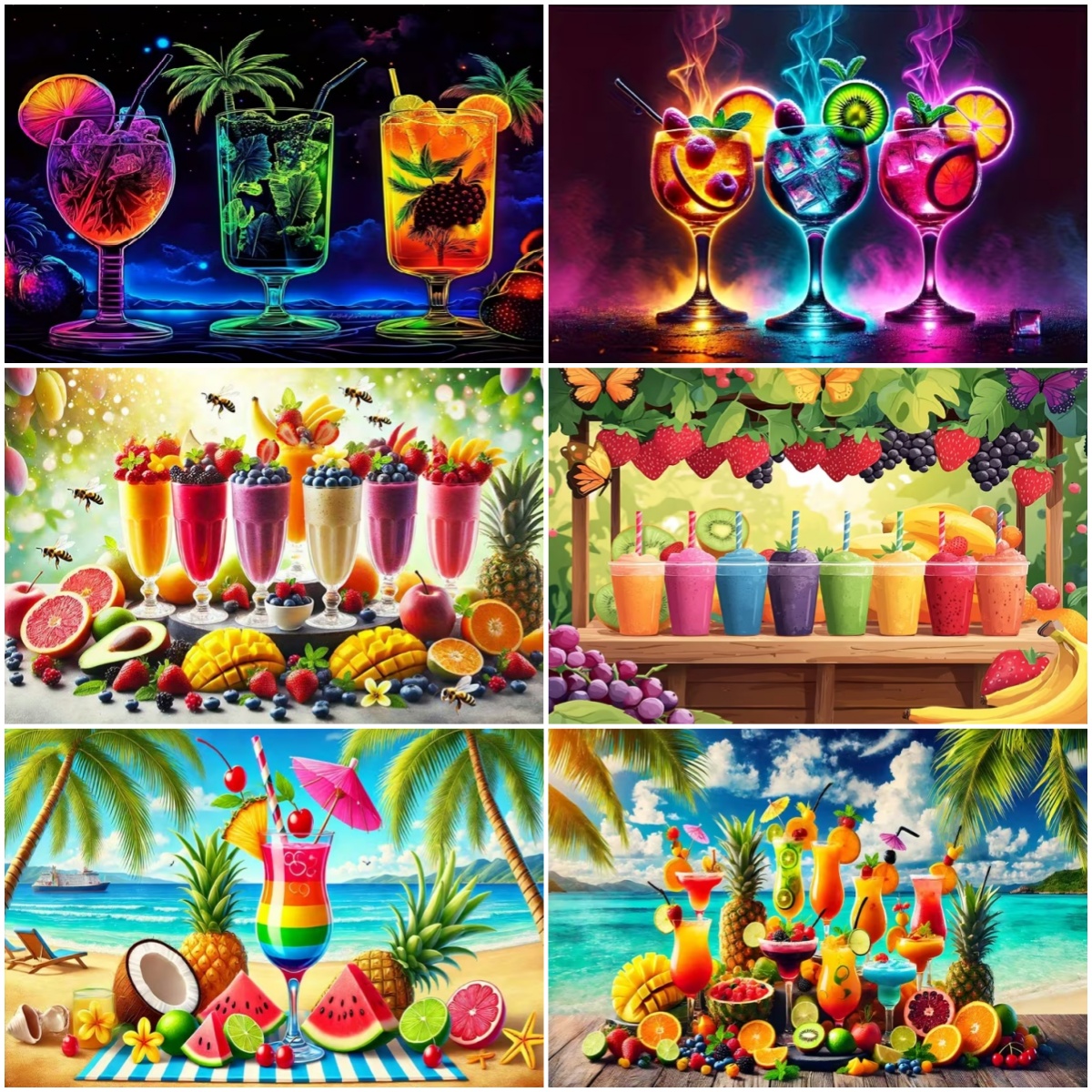 Beach Tiki Bar Colorful Cockta - مراجعة Photography Composition وسعره