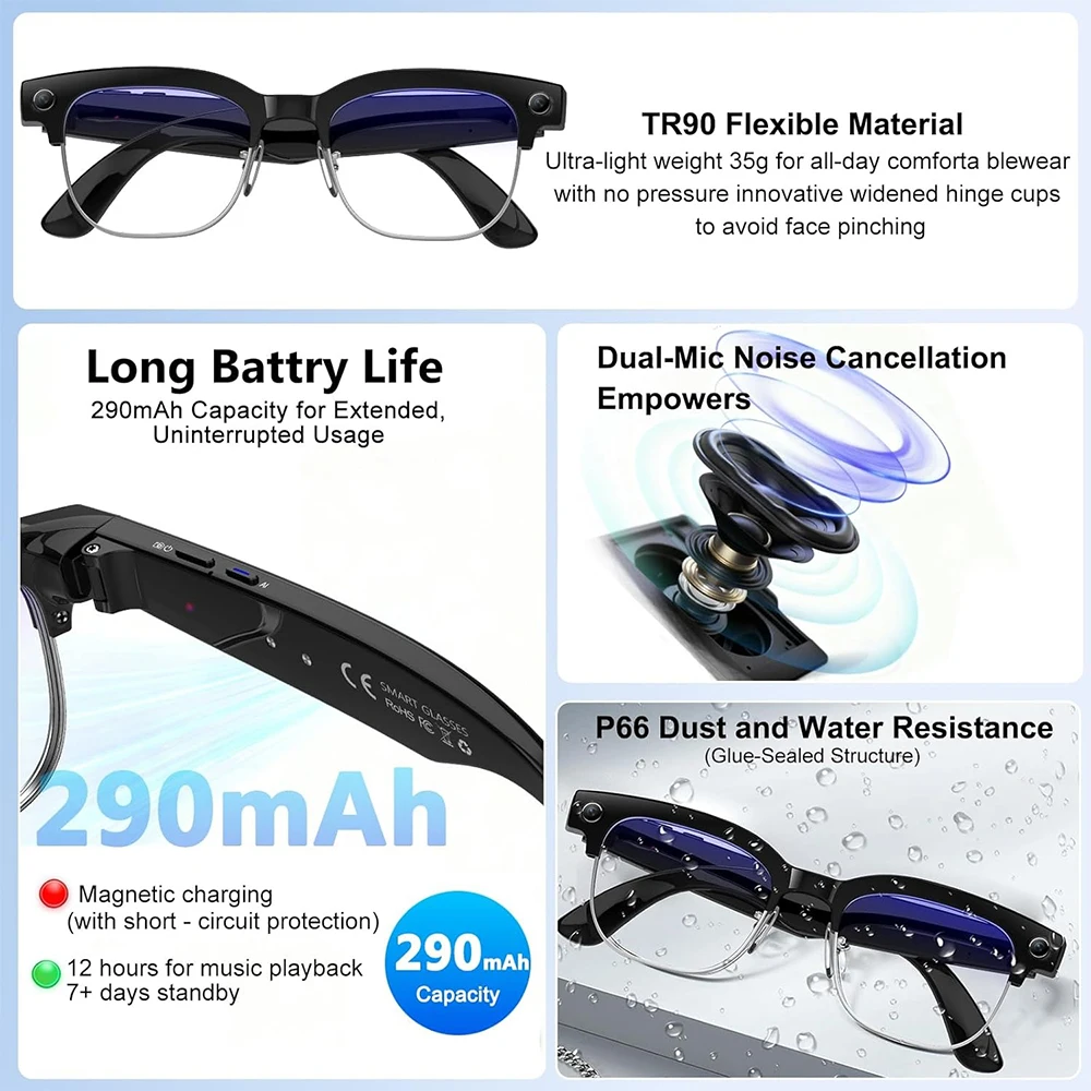 4K Smart AI Glasses 8MP Camera - مراجعة Photography Japanese وسعره