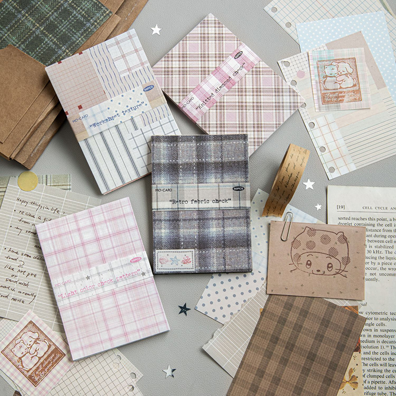50pcs Creative Plaid Decor Scr - مراجعة Photography Journal وسعره