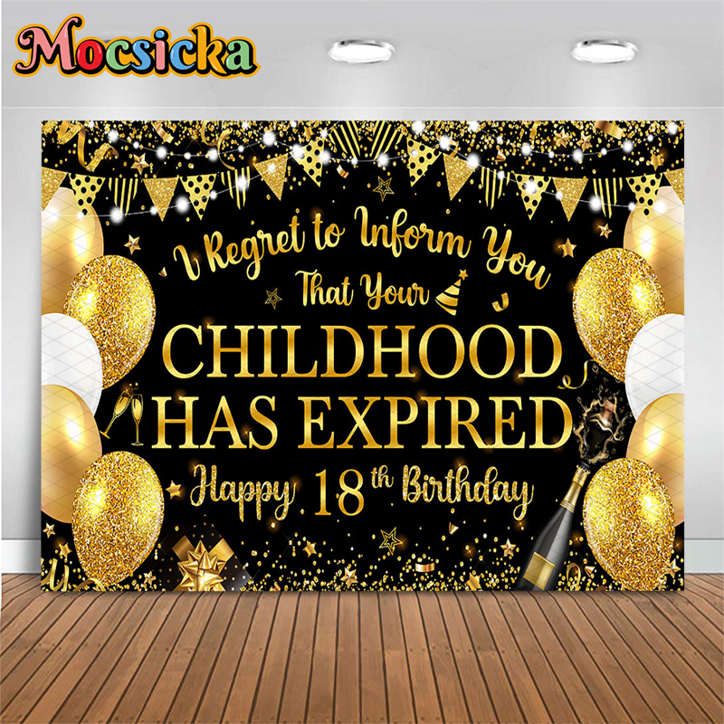 Mocsicka Black Gold Happy 18th - مراجعة Photography Quotes Funny وسعره