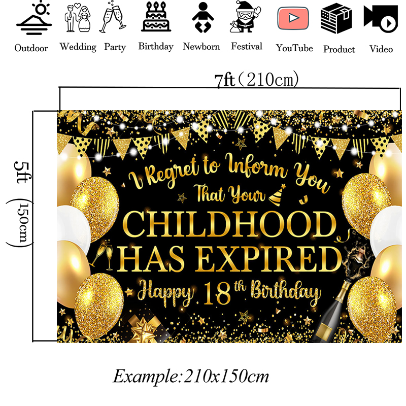 Mocsicka Black Gold Happy 18th - مراجعة Photography Quotes Funny وسعره