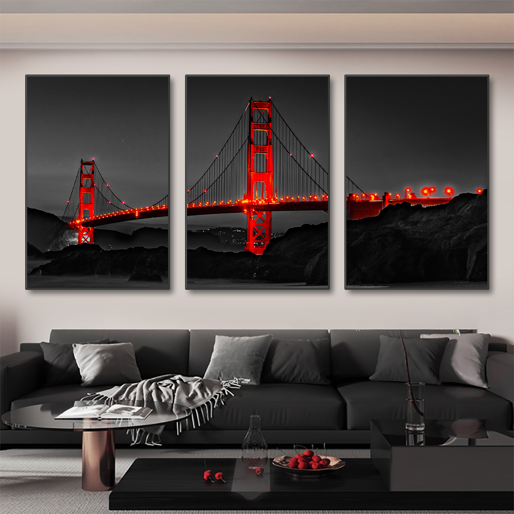 3PCS Frameless Poster Golden G - مراجعة Photography Angle وسعره