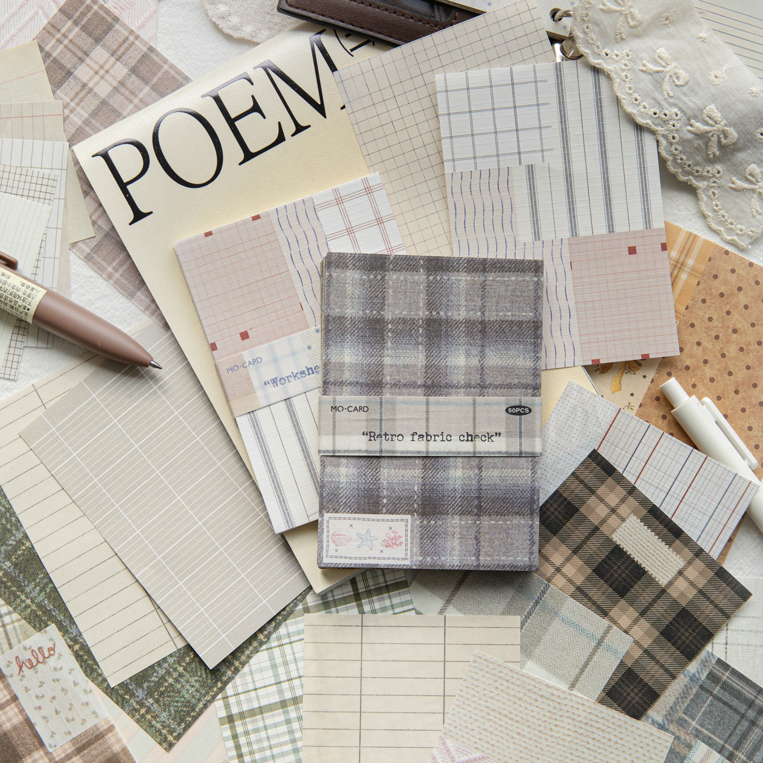 50pcs creative plaid Decor Scr - مراجعة Photography Journal وسعره