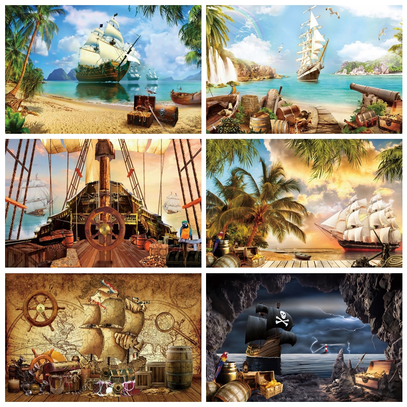 Retro Pirate Ship Baby Birthda - مراجعة Photography Mapped وسعره