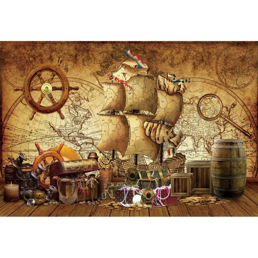 Retro Pirate Ship Baby Birthda - مراجعة Photography Mapped وسعره