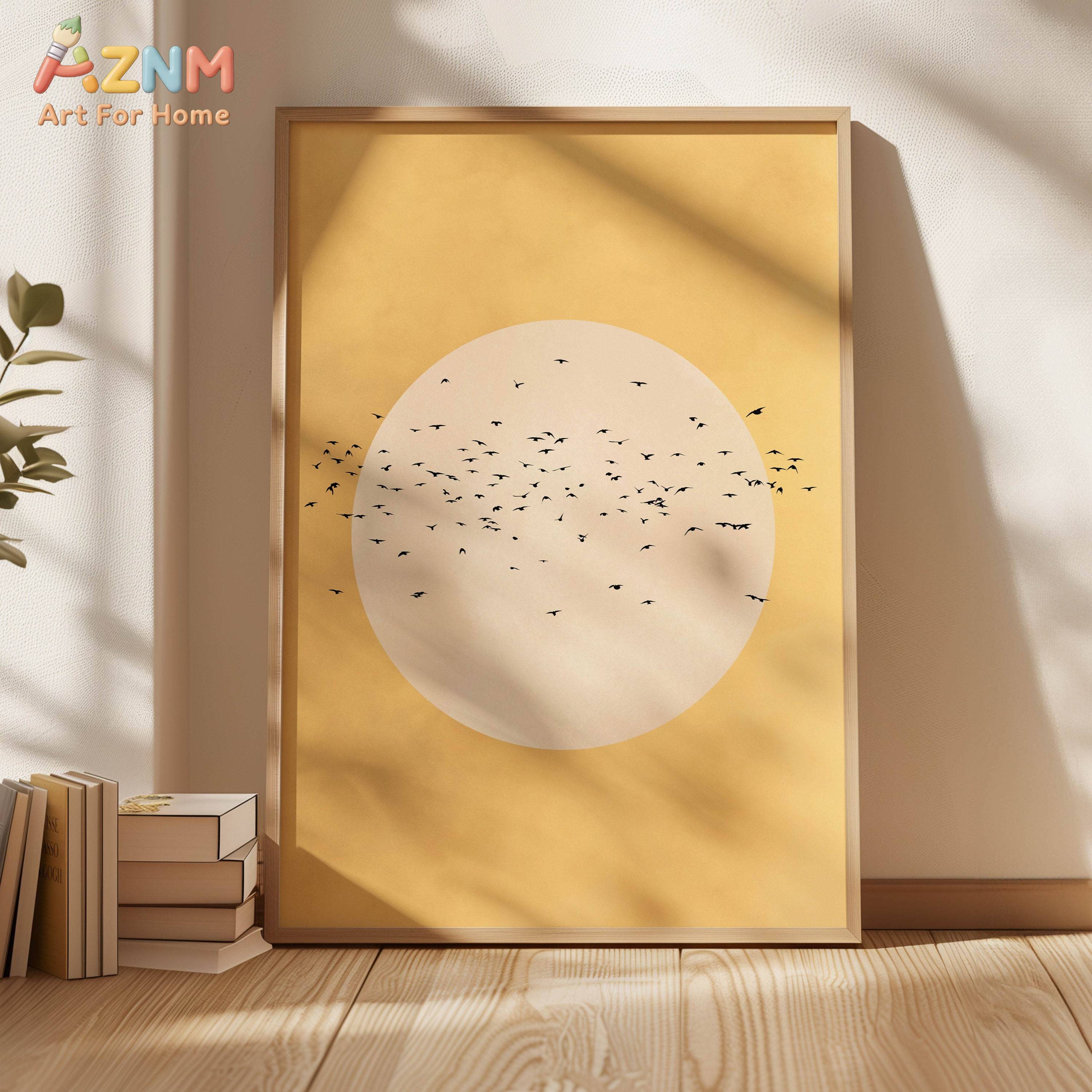 Sage Green Yellow Flock of Bir - مراجعة Photography Angle وسعره
