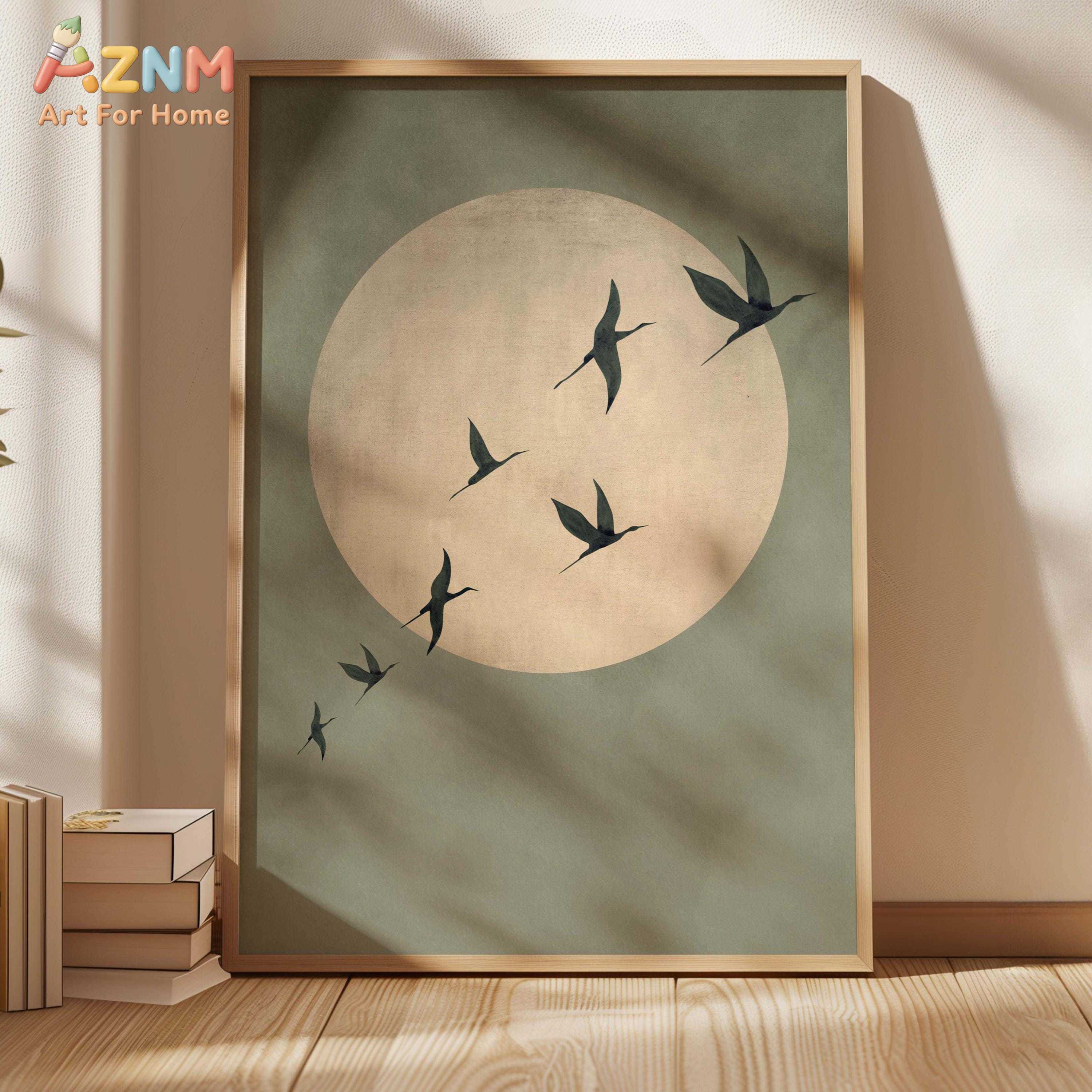 Sage Green Yellow Flock of Bir - مراجعة Photography Angle وسعره