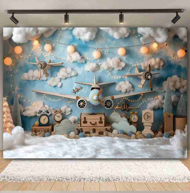 Baby Shower Hot Air Balloon Ai - مراجعة Photography Mapped وسعره