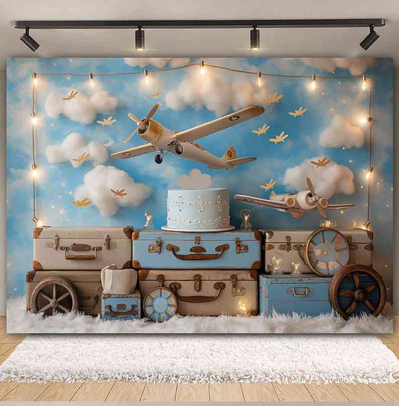 Baby Shower Hot Air Balloon Ai - مراجعة Photography Mapped وسعره