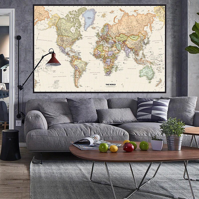 150x225cm Retro World Map Phot - مراجعة Photography Mapped وسعره
