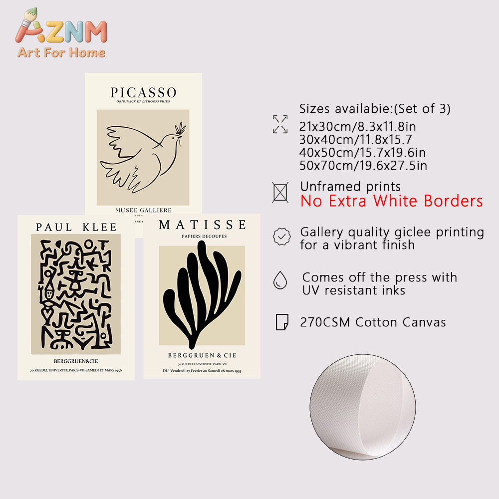 3PCS Matisse Picasso Paul Klee - مراجعة Photography Angle وسعره