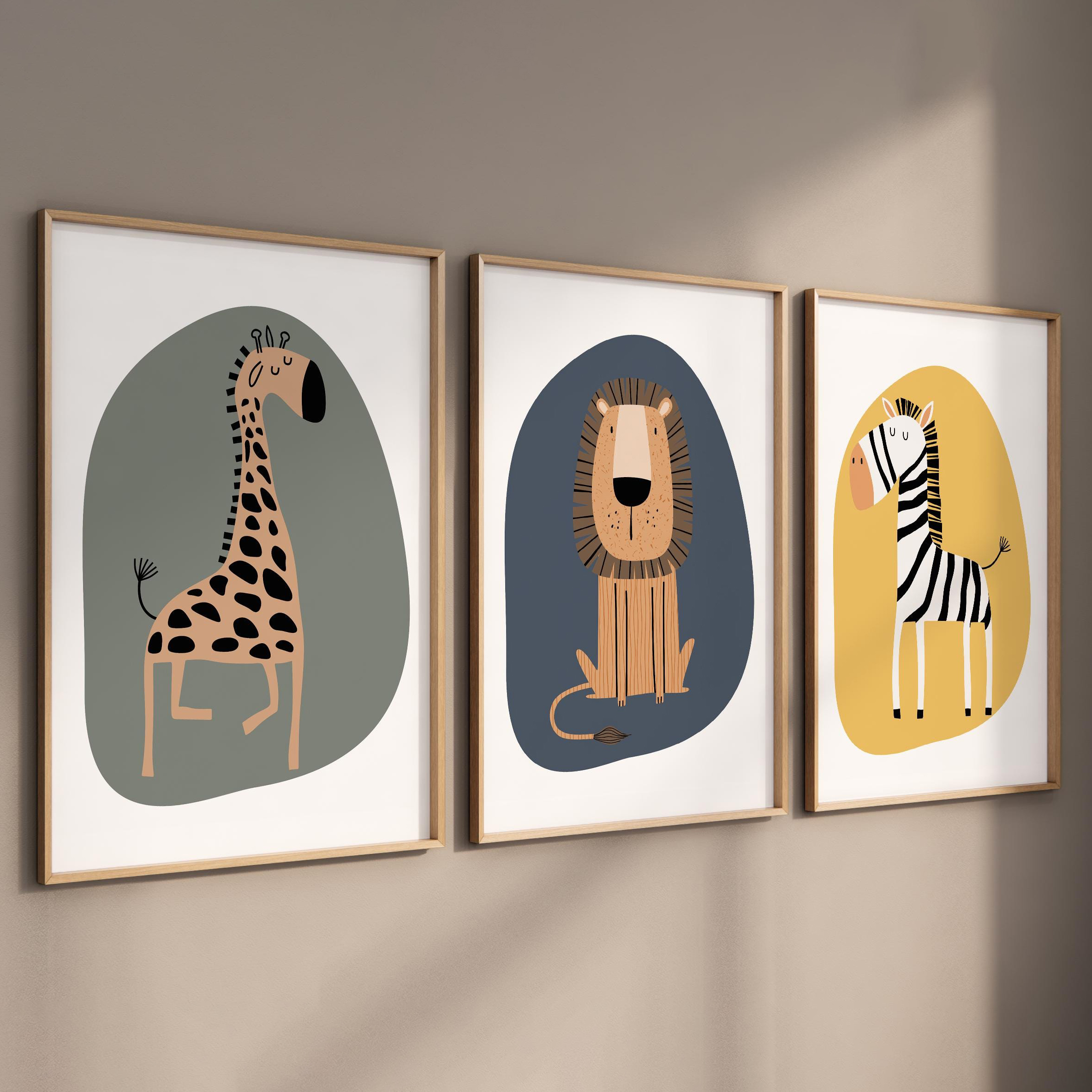 3pcs Safari Animal Nursery Pri - مراجعة Photography Angle وسعره