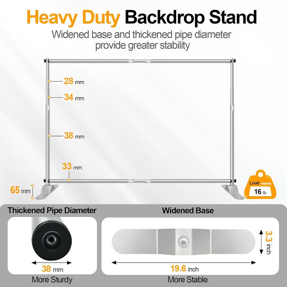 10x8 t Heavy Duty Banner Backd - مراجعة Backdrop Stand Kit وسعره