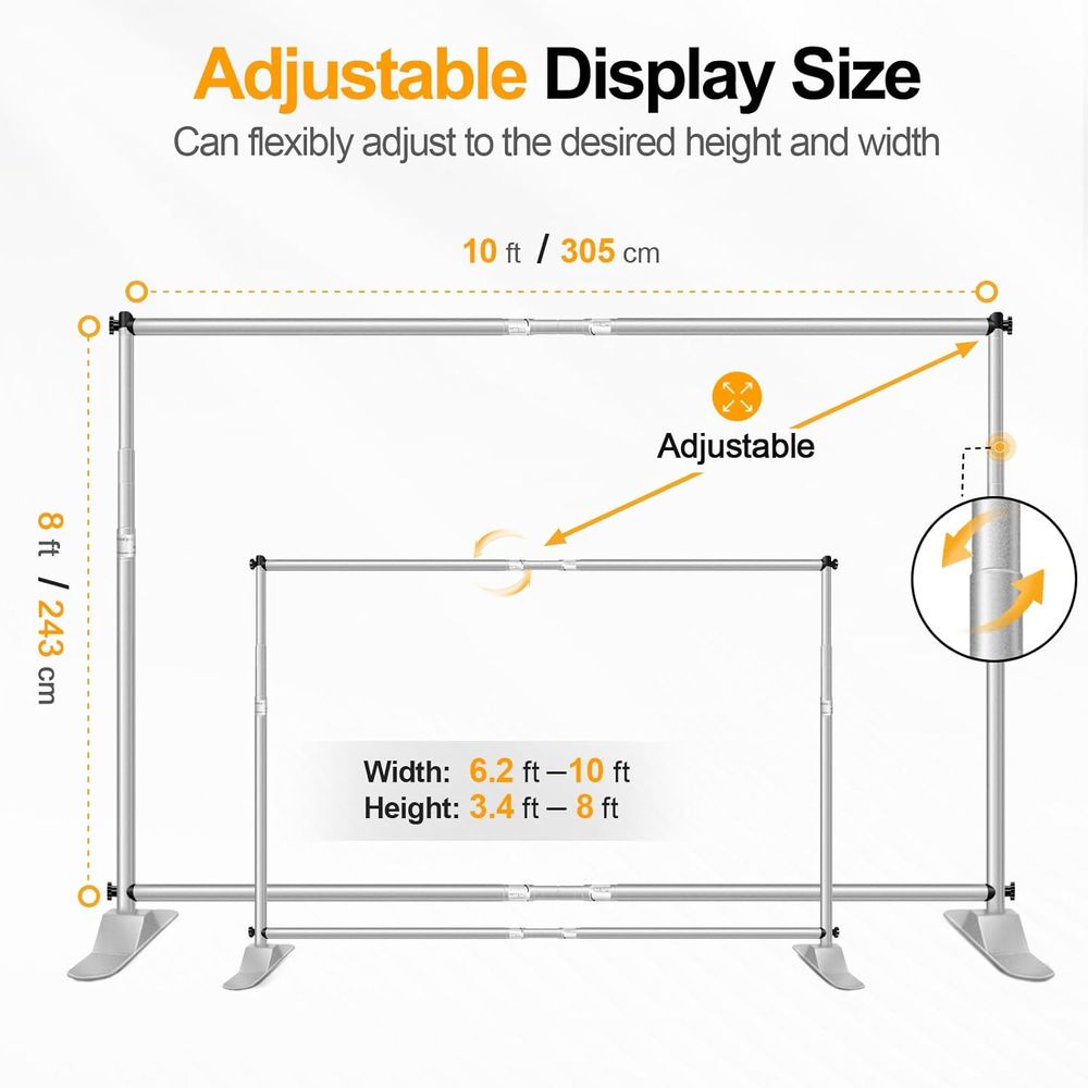 10x8 t Heavy Duty Banner Backd - مراجعة Backdrop Stand Kit وسعره