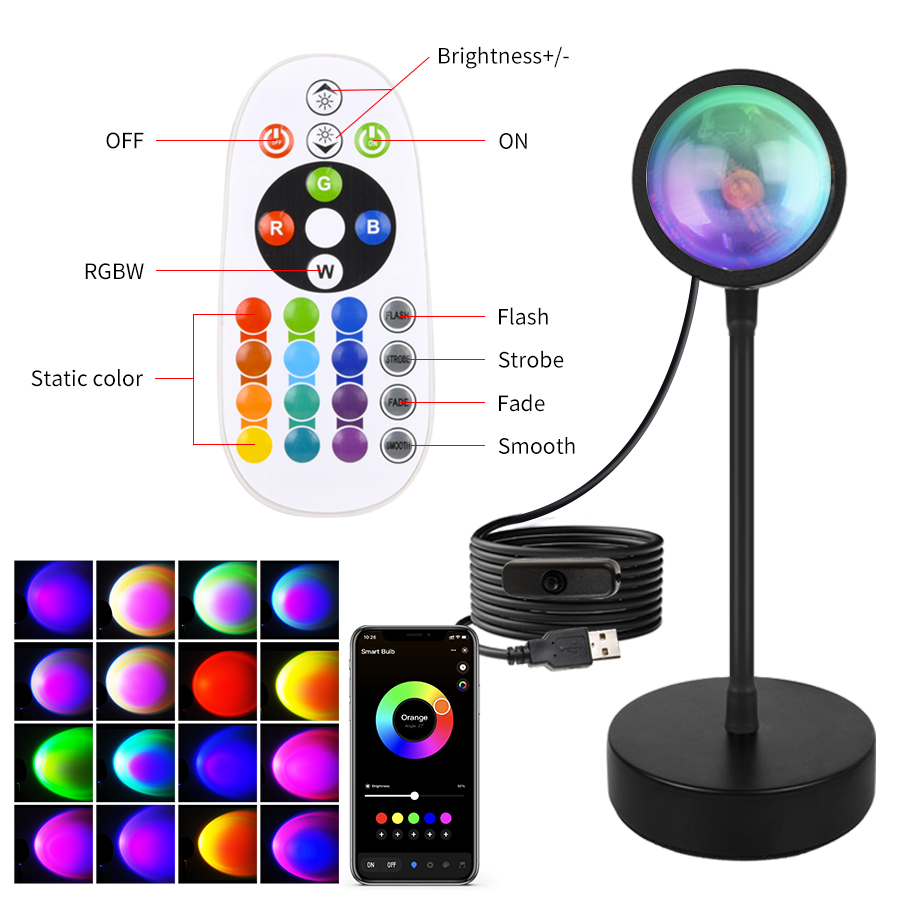 Smart Sunset Lamp Tuya LED Nig - مراجعة Photography Bulb وسعره