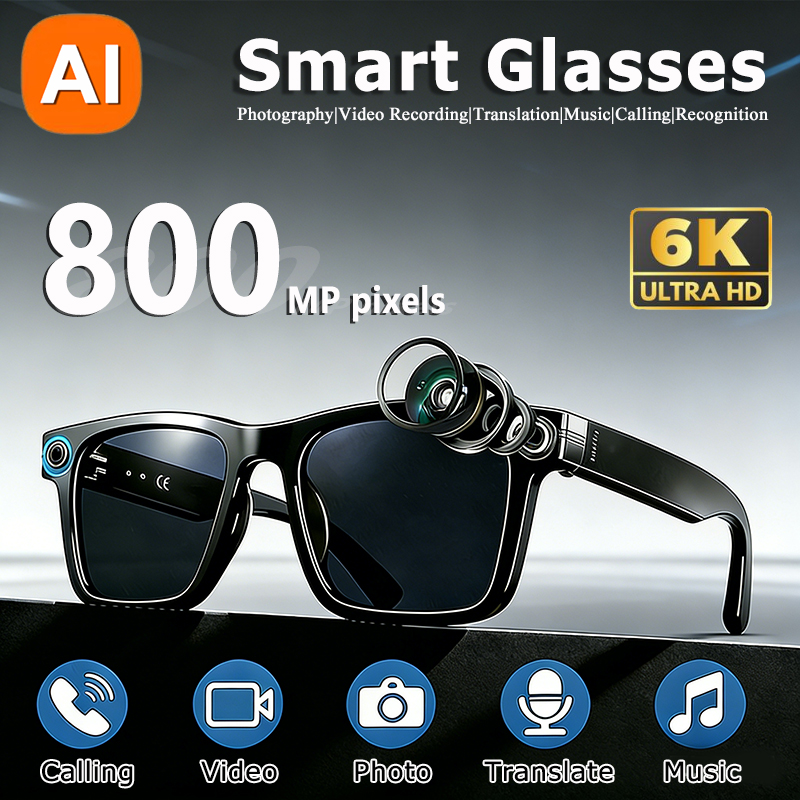 6K HD AI Camera Glasses 800MP  - مراجعة Photography Japanese وسعره