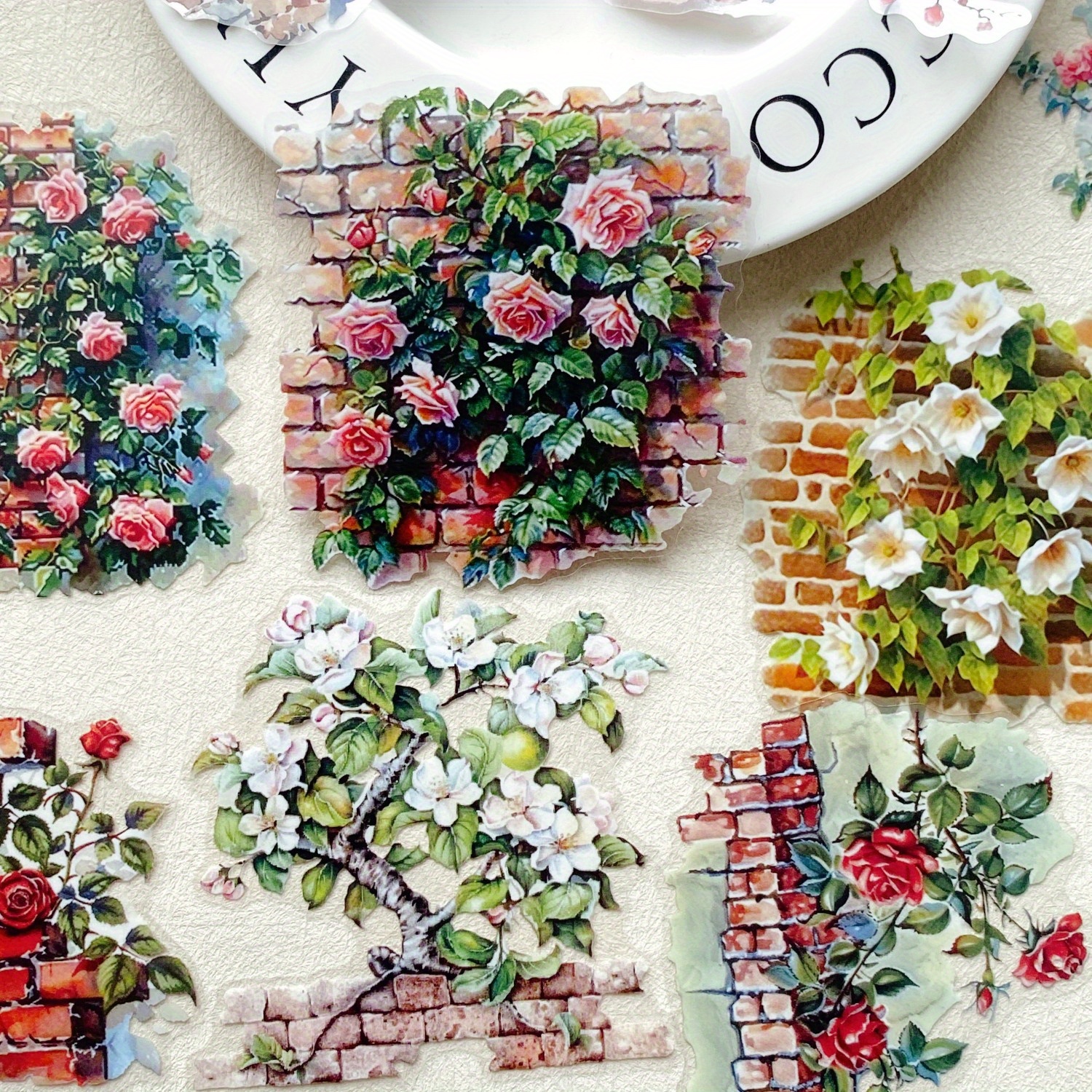 10pcs Plant Flowers Sticker PE - مراجعة Photography Journal وسعره