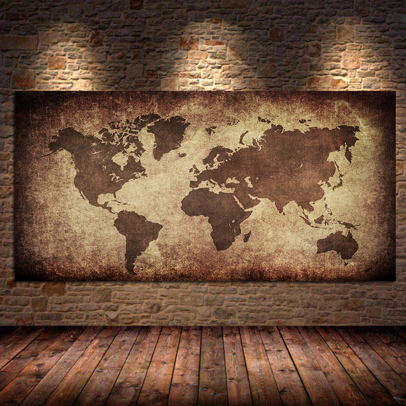 The World Map Retro Canvas Pai - مراجعة Photography Mapped وسعره