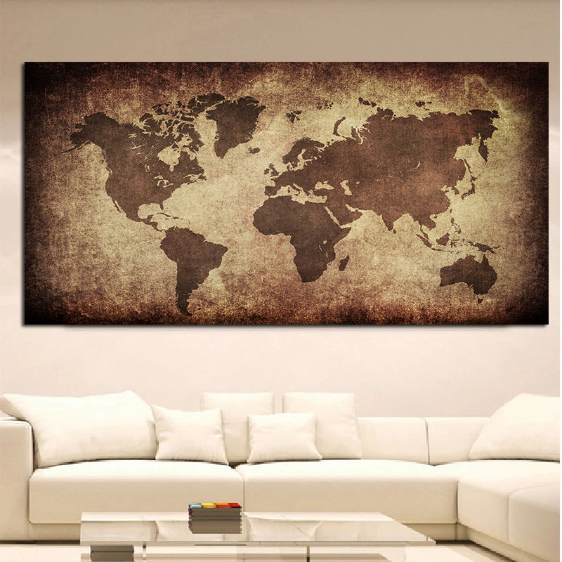 The World Map Retro Canvas Pai - مراجعة Photography Mapped وسعره