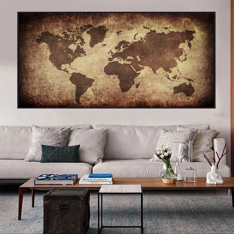 The World Map Retro Canvas Pai - مراجعة Photography Mapped وسعره