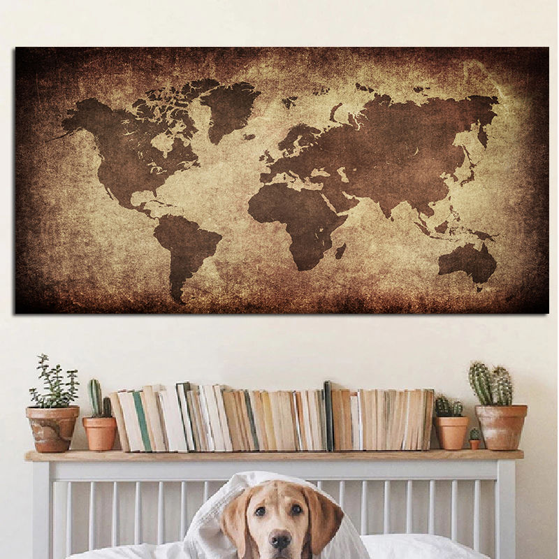 The World Map Retro Canvas Pai - مراجعة Photography Mapped وسعره