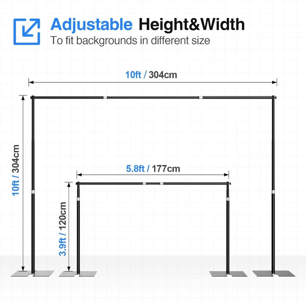 US Shipping 10x10 ft Backdrop  - مراجعة Backdrop Stand Kit وسعره