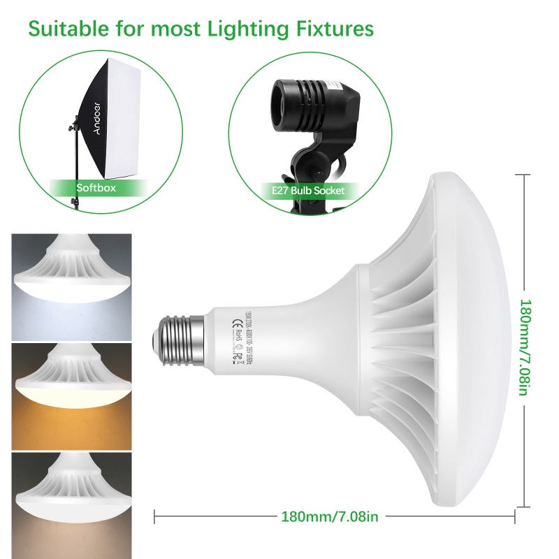 Andoer 150W LED Light Bulb Pho - مراجعة Photography Bulb وسعره