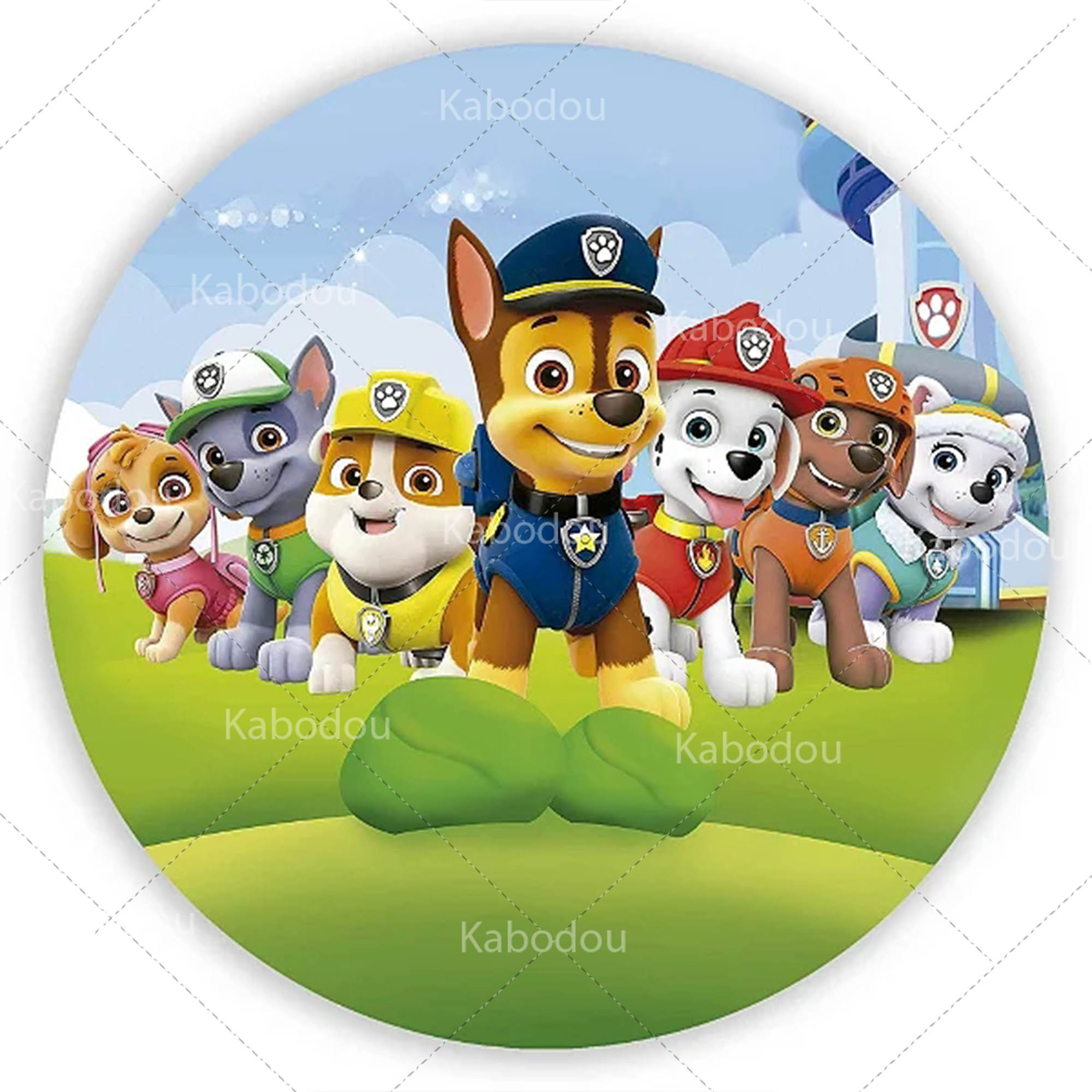 Paws Patrols Round Backdrop Do - مراجعة Photography Composition وسعره
