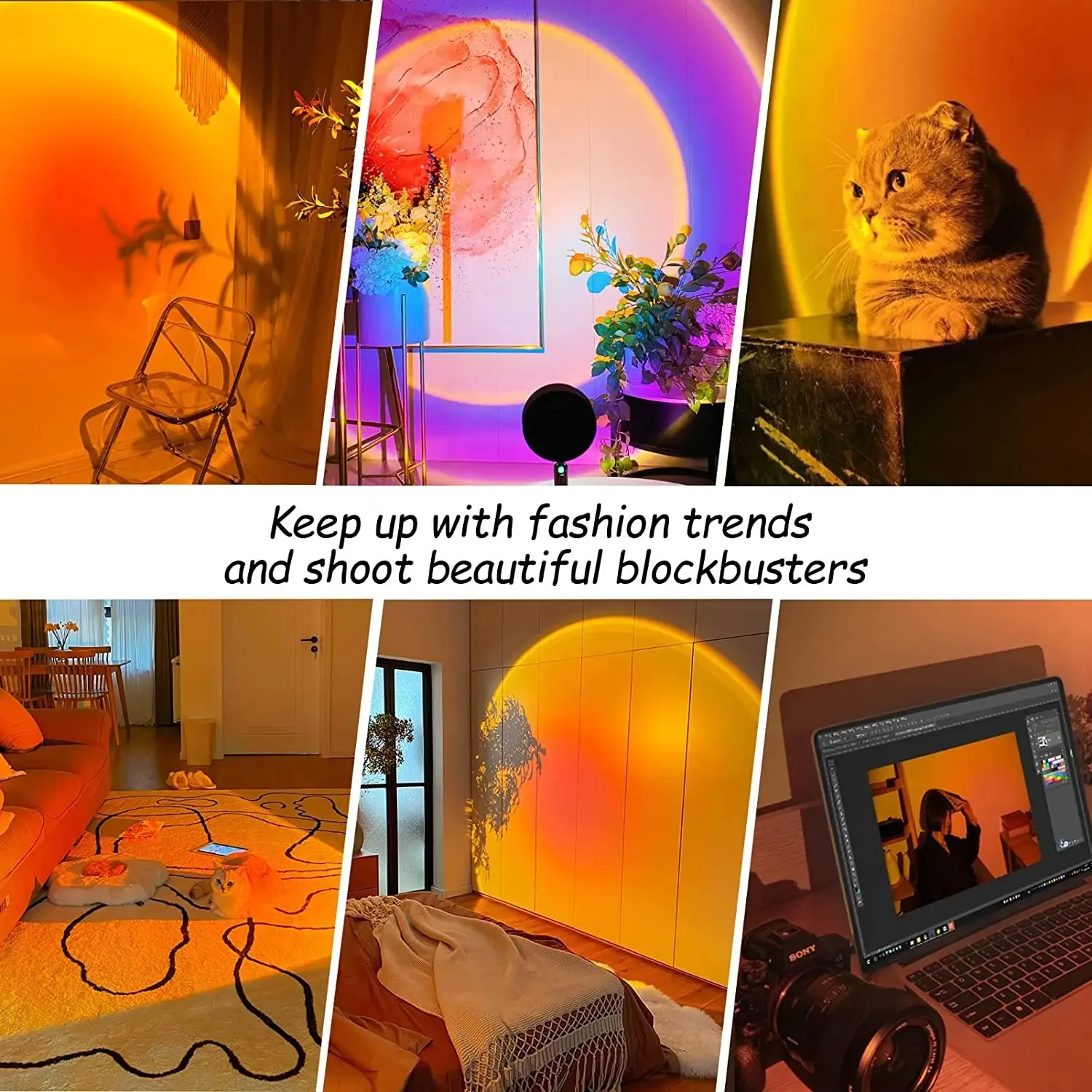 16 Color Sunset Lamp,RGB Mood  - مراجعة Photography Bulb وسعره