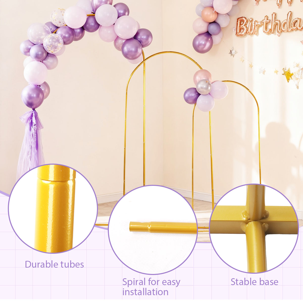 3Pack Golden Metal Arch Kits,  - مراجعة Backdrop Stand Kit وسعره